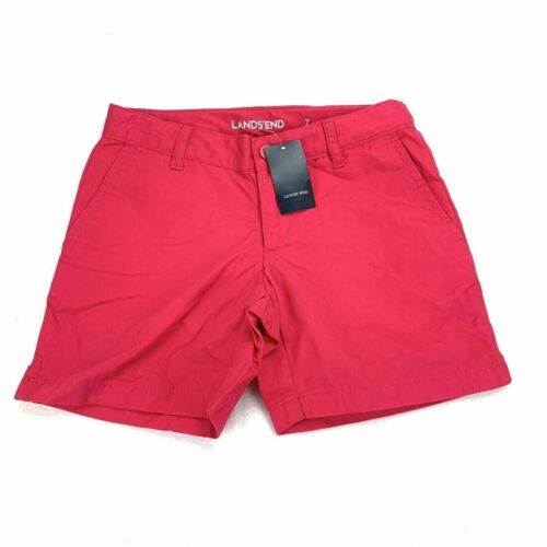 Lands End Kids Size 7 Red Shorts Zipper 001g